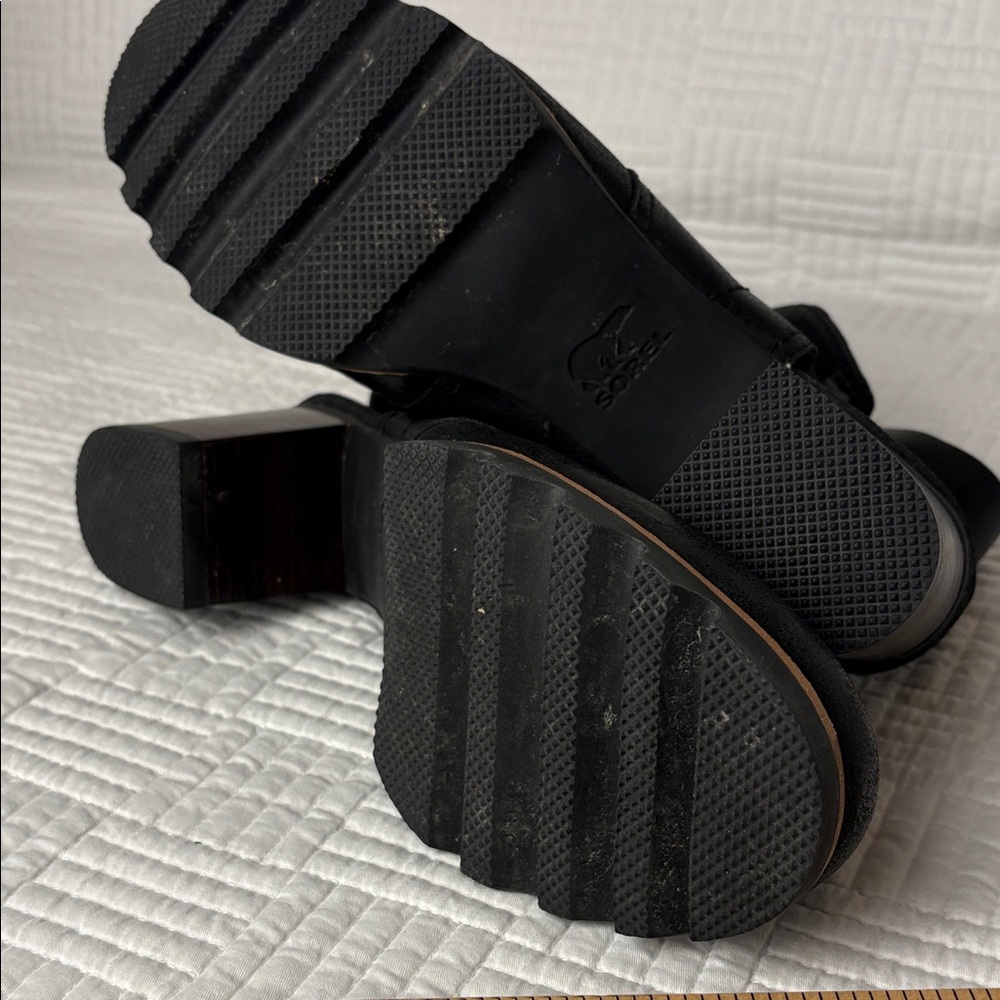 Sorel Black Heeled Cutout Boots - Picture 8 of 10